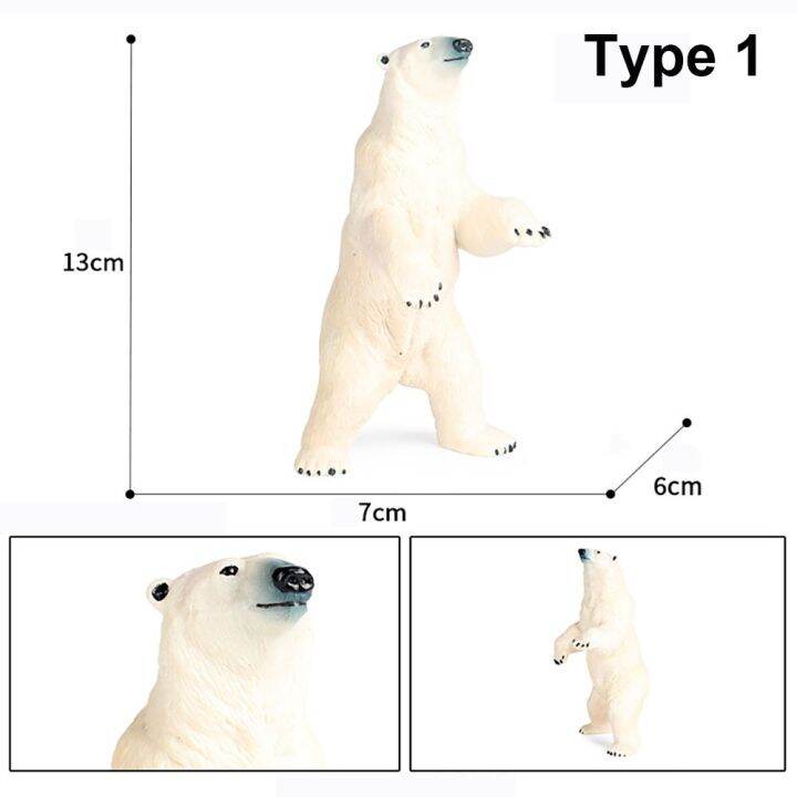 inpatientstore66in4การจำลองฉากสวนสัตว์วิทยาศาสตร์การเรียนรู้ธรรมชาติและหมีขั้วโลกป่าจำลองหมีขาวเหมือนจริง
