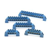 卐✇ Blue 4/6/8/10/12 Positions Screw Terminal Block Connector Strip Electrical Distribution Wire Screw Terminal Brass Ground Bar