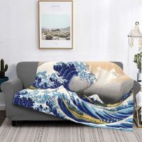 Ready Stock Ang Great Wave Off Kanagawa Katsushika Hokusai Blanket Fleece Summer Soft Throw Blankets para sa Bedroom Bedding Throws