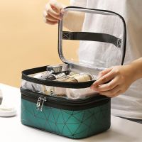 Multifunction Travel Clear Makeup Bag Fashion Diamond Cosmetic Bag Waterproof Females Storage Make Up Cases with Two Zippers