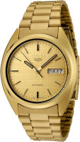 Seiko Mens SNXL72 Seiko 5 Automatic Gold Dial Gold-Tone Stainless Steel Watch