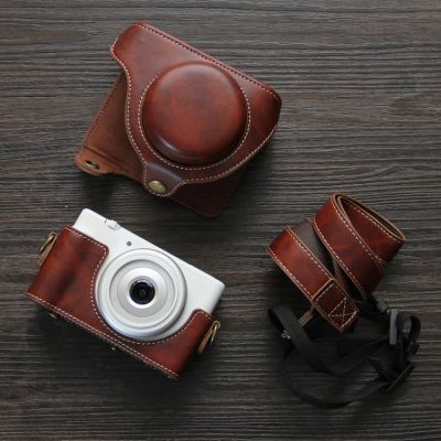 PLZ สำหรับ Sony ZV-1F กล้องถ่ายรูปวีล็อกเต็มรูปแบบกระเป๋าเคสหนังสำหรับกล้องพร้อมสายคล้อง