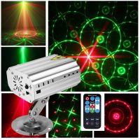 2pcs 24Modes Mini RGB Disco Light DJ LED Stage Projector Red Green Lamp For Christmas Wedding Birthday Party DJ Lamp EUUK