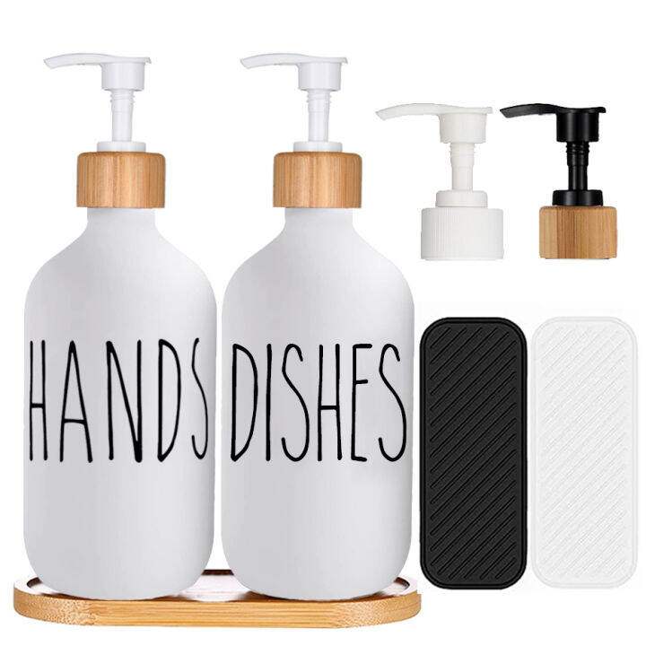 Kitchen Sink Caddy Set Hands Soap and Dishes Soap Dispenser Bottles