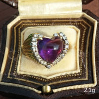 Fashion Good Chang Sold heart-shaped Violet Zircon Inlay Diamond Ring Straight For Offered Wholesale Fashion Jewelry Manufacture