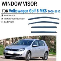 2009-2012สำหรับโฟล์คสวาเกน VW G Olf 6 MK6รถหน้าต่างกันสาดตัดที่พักพิง Vent Shade อาทิตย์ฝนยาม D Eflector ยามอุปกรณ์เสริมในรถยนต์