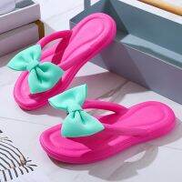 แฟชั่นสำหรับผู้หญิง Bowknot รองเท้ารองเท้าแตะคลิปนิ้วเท้า Flip Flops แพลตฟอร์มหญิงกลางแจ้งรองเท้าแตะชายหาดสุภาพสตรีสไลด์สบายๆ