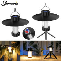 LED Camping Lantern with Hook Camping Tent Lights Type-C USB Charging Dimmable Garden Decoration Lamp for Outdoor Travel