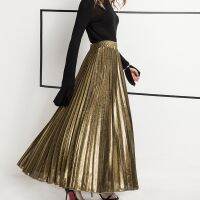 【CW】 2022 New Arrival Waist Accordion Pleated Skirt Korean Faldas Largas Elegantes Shipping