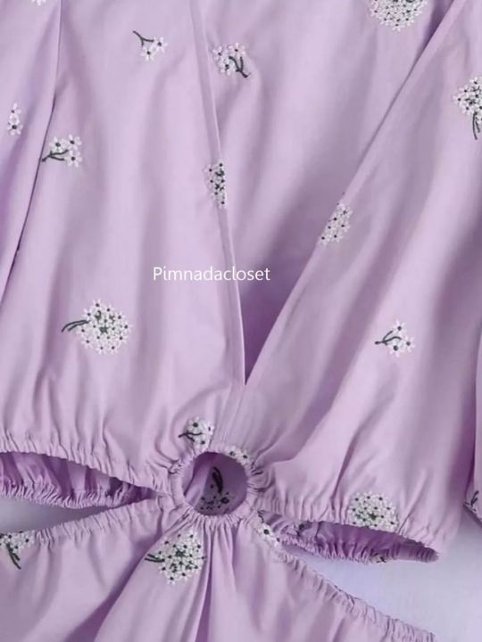 p006-009-pimnadacloset-deep-v-neck-short-puff-sleeve-cut-out-waist-cotton-embroidery-maxi-dress