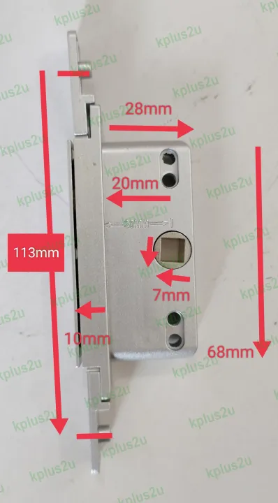 Door Lock Mortise Aluminium Door Multipoint Lock Case Box 铝门锁盒 Kunci Kotak Lock Box Mortise 6142