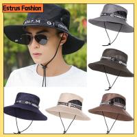 ESTRUS FASHION กลางแจ้ง กอร์โร ฤดูร้อน ปีกกว้าง หมวกถังผู้ชาย หมวกป้องกันรังสียูวี หมวกกันแดด