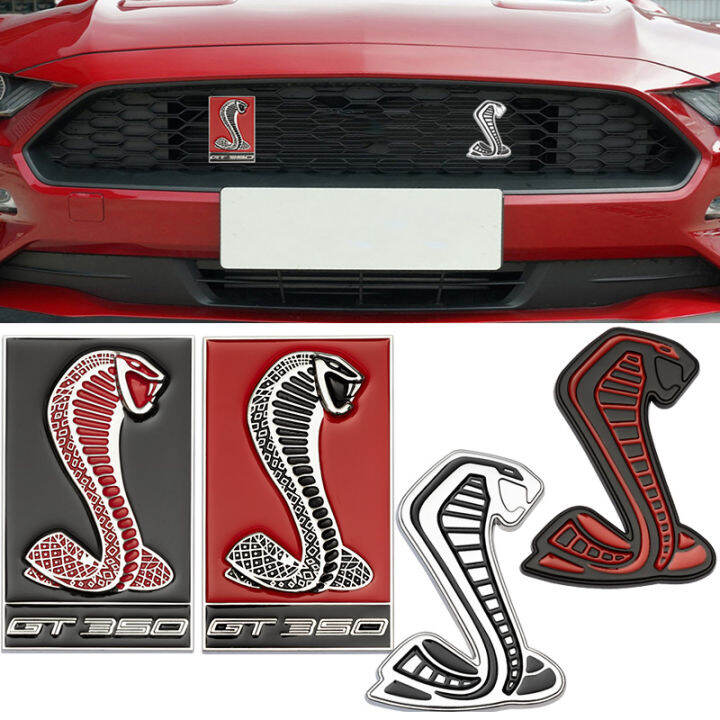 2 Buah 3D Logam Mustang Ular Kobra Viper GT350 Logo Stiker Mobil