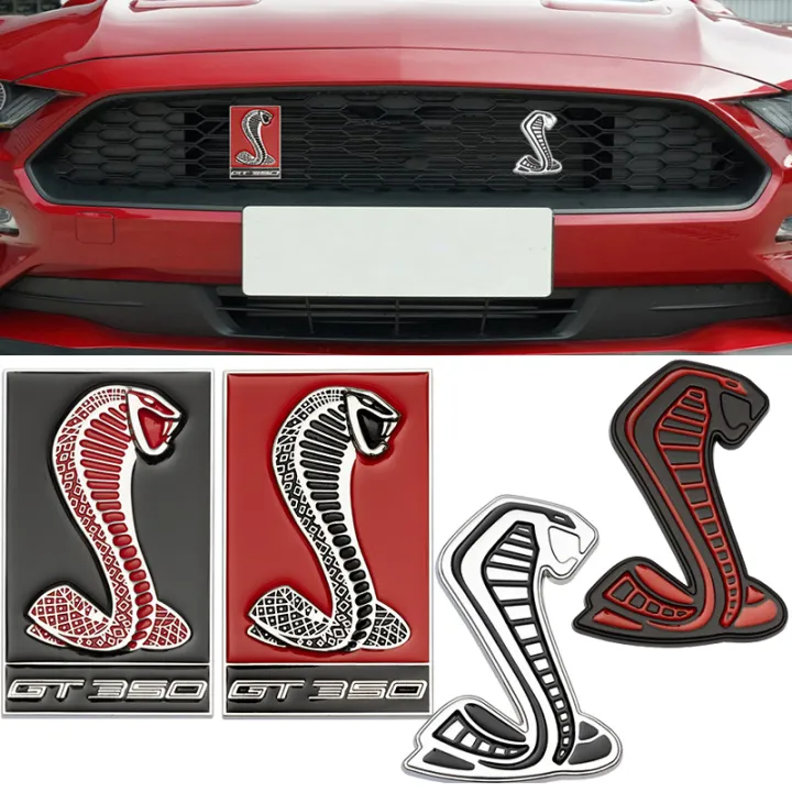 2pcs 3D Metal Mustang Snake Cobra Viper GT350 Logo Car Stickers Decals ...