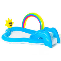 Bestway ชุดสระน้ำเด็ก สายรุ้งหรรษา พร้อมสไลเดอร์ Inflatable Bestway Sunny &amp; Rainbow Baby Pool with Slider