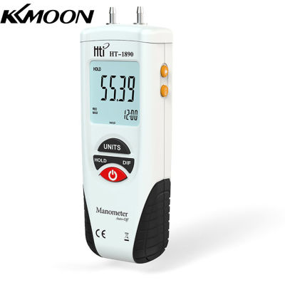 KKmoon Hti เครื่องวัดความดันอากาศดิจิตอลขนาดเล็ก LCD เครื่องวัดความดันอากาศแบบดิฟเฟอเรนเชียล ± 2Psi เก็บข้อมูล11หน่วย