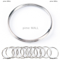 pime MALL 10pcs เหล็กพวงกุญแจแยกวงแหวนนิกเกิลห่วงห่วงเหล็กชุบนิกเกิล