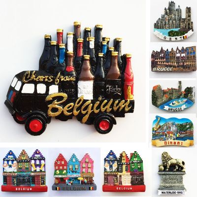 【lz】✌☏  Bélgica ghent marco edifício frigorífico ímãs turismo lembrança pintado geladeira magnética adesivos coleção decoração