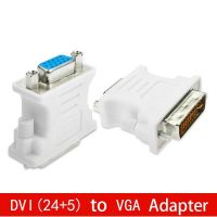 Connector Computer Monitor Video White Plastic Durable DVI 24 5 To VGA Female Multi-Purpose Converter Adapter Mini