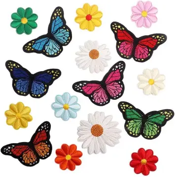Iron on Patches Flower Appliques Stickers, Flower Basket Embroidery  Decorative Patches Applique Sew on Patches