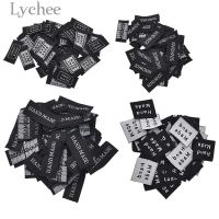 Lychee Life 50pcs Black Handmade Woven Labels Washable Embroidery Tags for Garment Bags DIY Sewing Accessories Labels