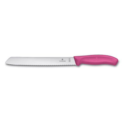 Victorinox มีดครัว/ มีดหั่นขนมปัง Kitchen Knives - Bread Knife 21 cm, Pink, Blister (6.8636.21L5B)