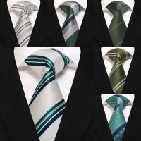 ☜✌▥ EASTEPIC New Striped Neckties for Men Snazzy Accessories of QualityCloth Green Ties for Business Suits on Official Occasions