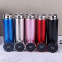 500Ml Stainless Steel Smart Thermoses Water Bottle Leak Proof Double Walled Vacuum Flasks Keeps Hot &amp; Cold Temperature Display