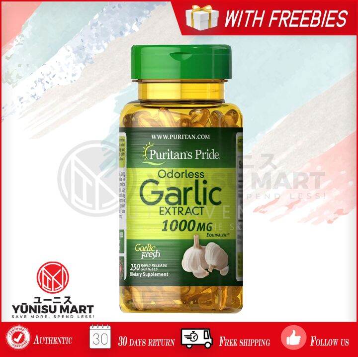 Puritan's Pride Odorless Garlic Extract 1000mg Dietary Supplement 250