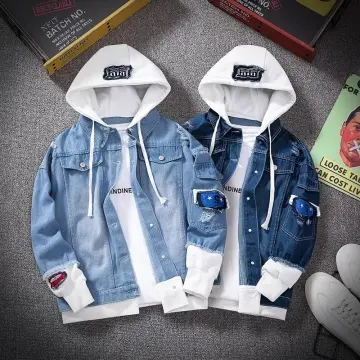 Buy AKDSteel Men Fashion Denim Jackets Shred Baggy Korean Style Hip Hop  Casual Outfit Coat Light blue XL for Boy Men Clothing at Amazon.in