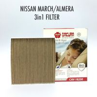 ไส้กรองแอร์ PM 2.5 กรองแอร์ PM2.5 BIO-GUARD 3in1 Filter NISSAN MARCH/ALMERA by Sakura OEM