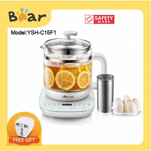 Bear Health Pot YSHC15F1 Electric Kettle Thick Glass MultiFunction