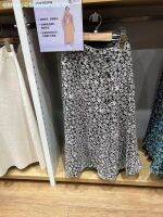 Youjia Uniqlo spring all-match printed slit floral skirt skirt 456104/458679