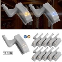 10pcs Auto Switch LED Cabinet Hinge Night Light Sensor Light For Kitchen Living Room Bedroom Wardrobe Closet Cupboard Door Lamp Wall Stickers Decals