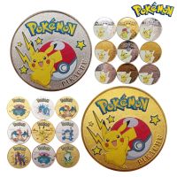 【LZ】 New Charming Pokemon Gold Plated Color 27 Patterns Commemorative Coin Kawaii Pikachu Patterns Collection Anime Perfect Gifts