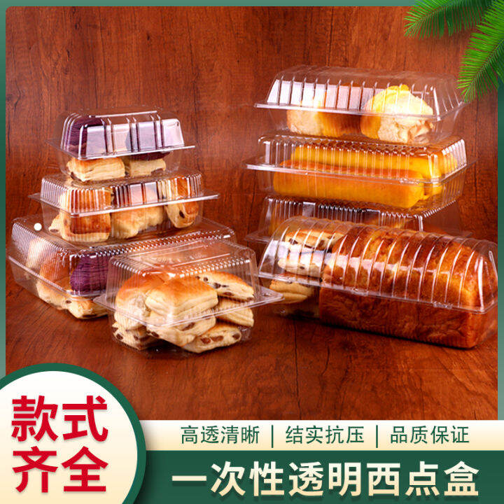 Disposable plastic western pastry box transparent blister cake box