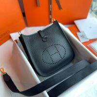 CROSSBODG BAG EVELYN NOIR   in TOGO 7inch หรือ 17cm  full handmade