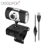 ☈❃ DeepFox USB 2.0 30 mega Pixel Web Cam HD Camera WebCam With MIC Microphone Black color For Computer PC Laptop NotebooK