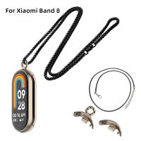 Pendant Necklace for Xiaomi Mi Band 8 Stainless Steel Metal Chain Buckle Leather Rope for Mi Band8 Smartwatch Accessories Docks hargers Docks Chargers