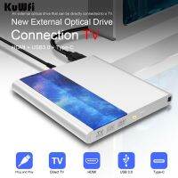 KuWFi Brand New External DVD Drive Support Connecting TV Remote Control with USB 3.0 and Type C interface