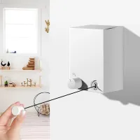 Punch-Free Retractable Clothesline Hotel Wall Hanging Clothes Drying Rack Indoor Steel Wire Invisible Organiser Laundry Hanger Clothes Hangers Pegs