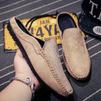 Mens new casual sandals-* รองเท้าแตะลำลองผู้ชายรุ่นใหม่ * รองเท้าหุ้มข้อต่ำสำหรับฤดูร้อนสำหรับผู้ชายสไตล์เกาหลีแฟชั่นสไตล์เกาหลีสไตล์ขี้เกียจหมวกหมวกรองเท้าลำลองไม่มีส้นรองเท้าหนังขนาดเล็กสำหรับผู้ชาย