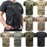 ผู้ชายชั้นเชิงทหารกองทัพ Camo แขนสั้นเสื้อยืดสบายๆฤดูร้อน Camo Tee Top