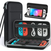กระเป๋าเคสแข็ง แบบพกพา พร้อมช่องใส่การ์ดเกม สําหรับ Nintendo Switch OLED NS Switch &amp; Switch OLED