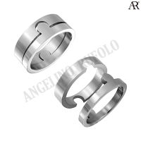 ANGELINO RUFOLO Ring ดีไซน์ LEGO แหวนผู้ชาย Stainless Steel 316L(สแตนเลสสตีล)คุณภาพเยี่ยม สีเงิน