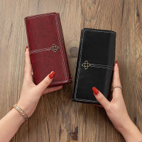 Womens Wallet Wax Oil Skin Wallet Money Bag Ladys purse Leather Bag Wallet Card Holder Portable