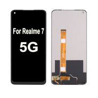 จอแสดงผลเดิม6.5 "สำหรับ Realme 7 5G RMX2111 RMX2155เปลี่ยนชุดหน้าจอเครื่องแปลงเป็นดิจิทัลสัมผัสหน้าจอ LCD