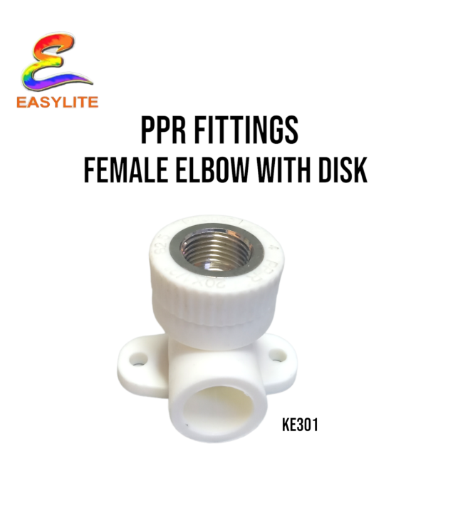 EASYLITEDENCO PPR FITTINGS 1/2”（20mm ）FEMALE ELBOW WITH DISK (KE301