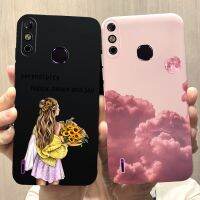 เคสสำหรับ Infinix Smart 4 X653 4C อัจฉริยะ Smart4เคสซิลิโคนสีดำนิ่มเคสแฟชั่นเด็กผู้หญิงตัวเล็กลายการ์ตูน