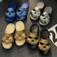 New Personalized Skull Design Men Slippers 2023 Summer Outdoor Fun Slides Thick Bottom of Beach Non-slip Leisure Women Sandals House Slippers